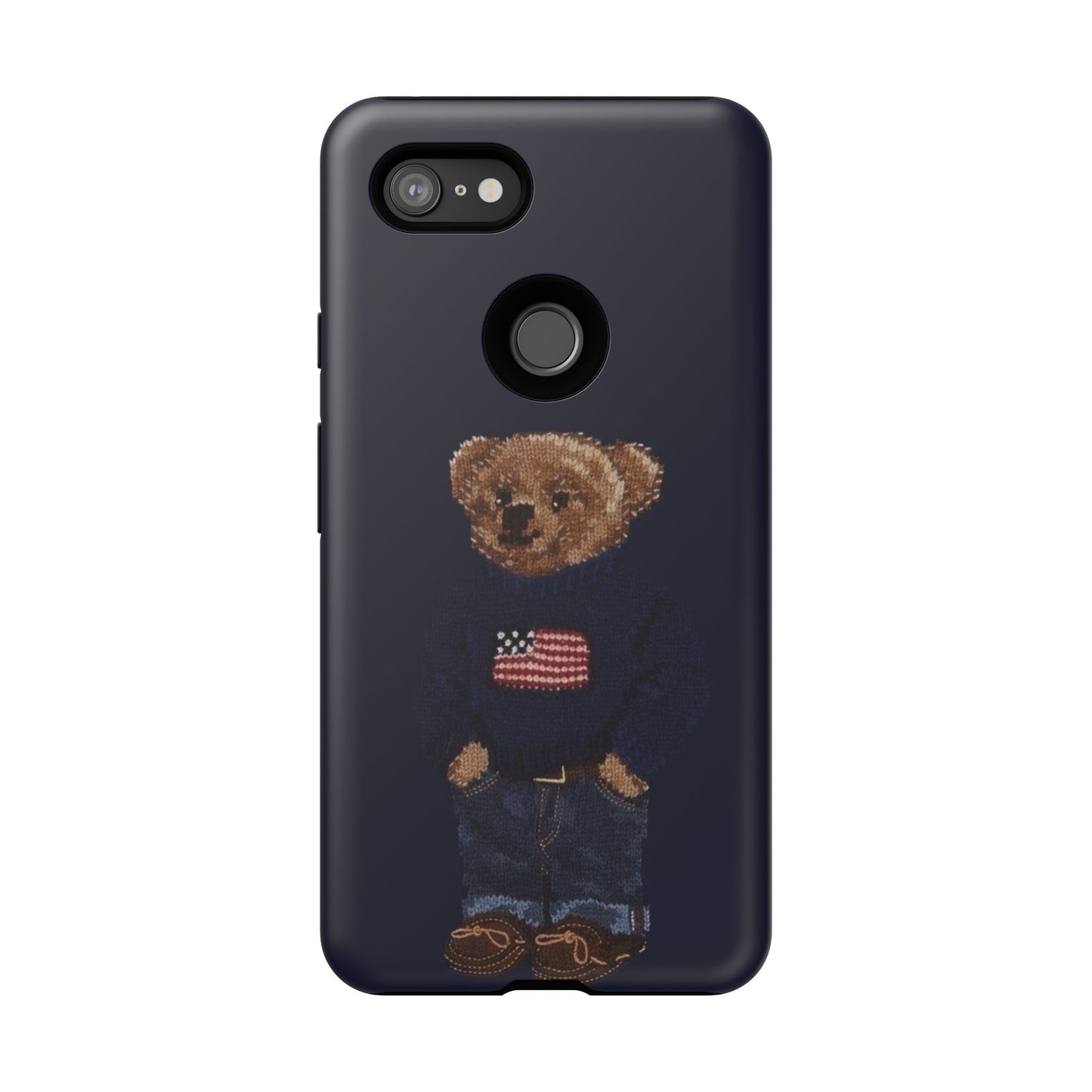 Patriotic Polo Bear Phone Case — Navy Protective Tough Case