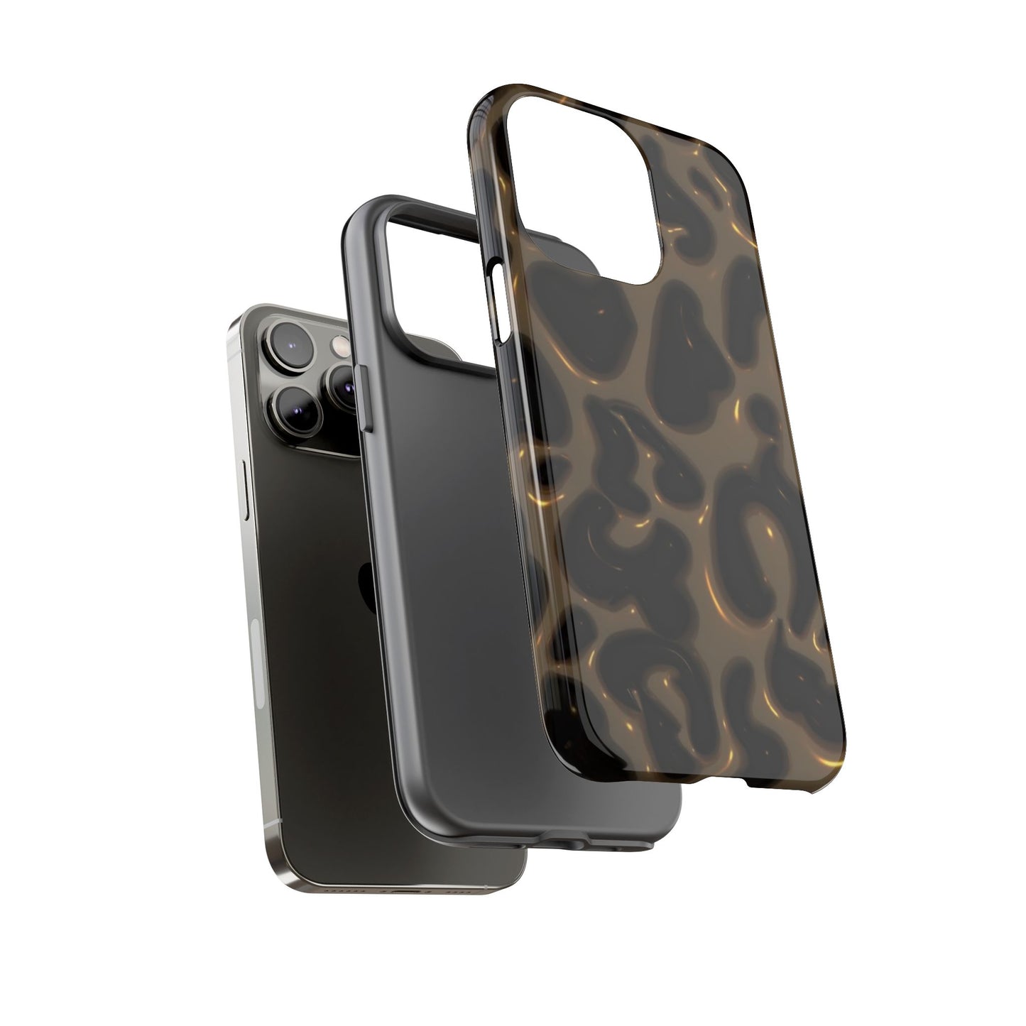 Leopard Gloss Tough Phone Case — Durable Protective iPhone Cover with Glossy Brown Animal Print