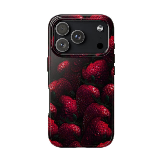 Berry Burst Tough Phone Case - Durable Protection with Strawberry Design