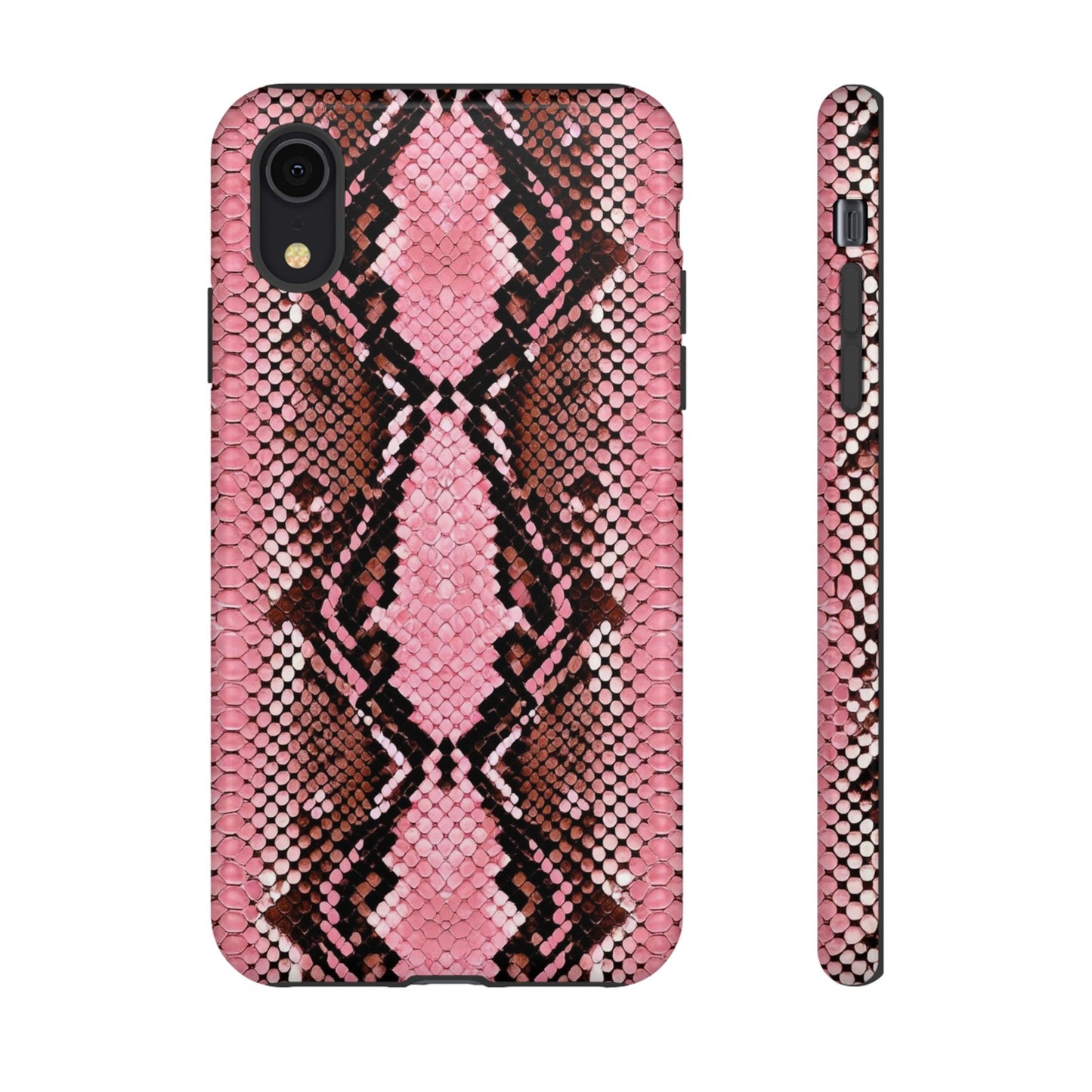 Pink Snake Skin Tough Phone Case — Protective Stylish iPhone Cover