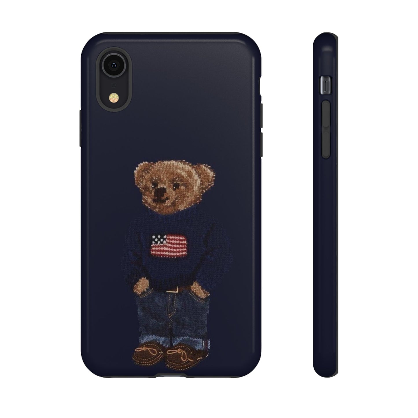 Patriotic Polo Bear Phone Case — Navy Protective Tough Case
