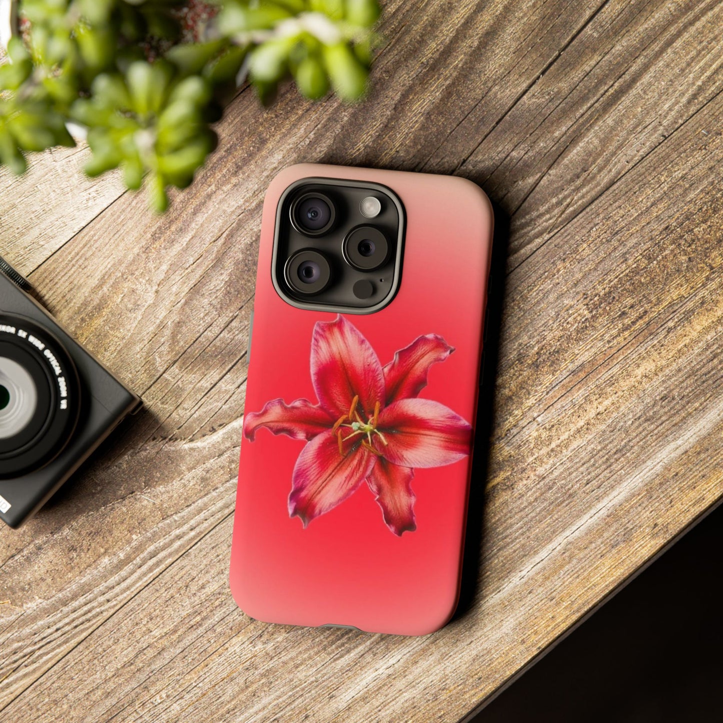 Phone Case - Vibrant Red Lily Glossy & Matte Tough Case