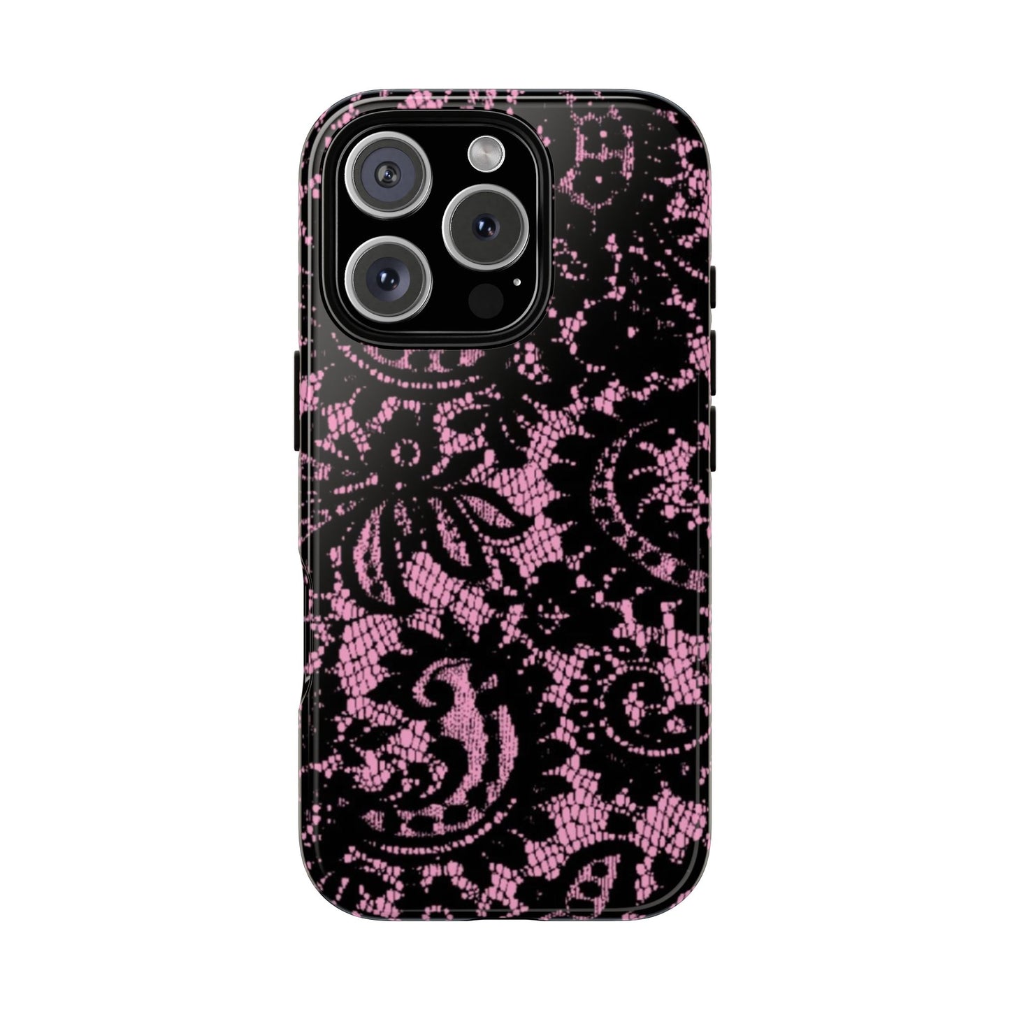 Phone Case — Pink Lace Floral Tough Protective Case