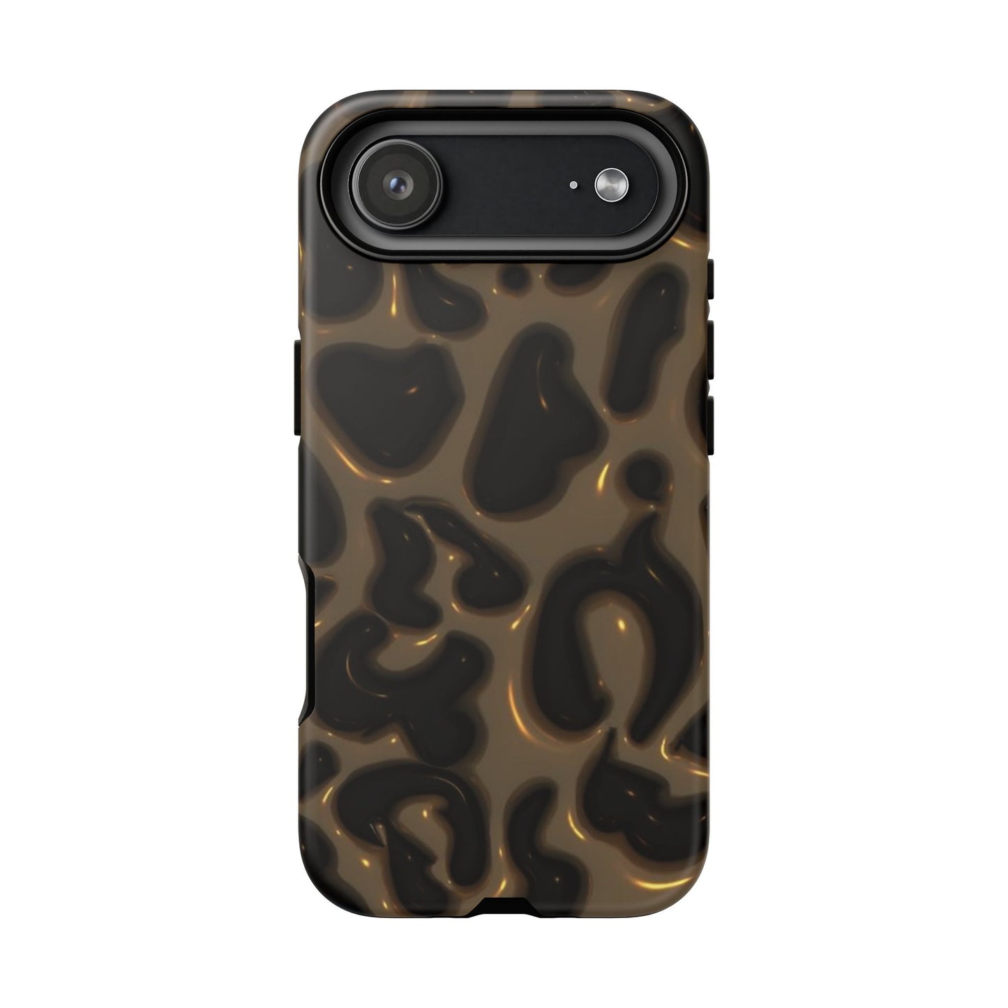 Leopard Gloss Tough Phone Case — Durable Protective iPhone Cover with Glossy Brown Animal Print