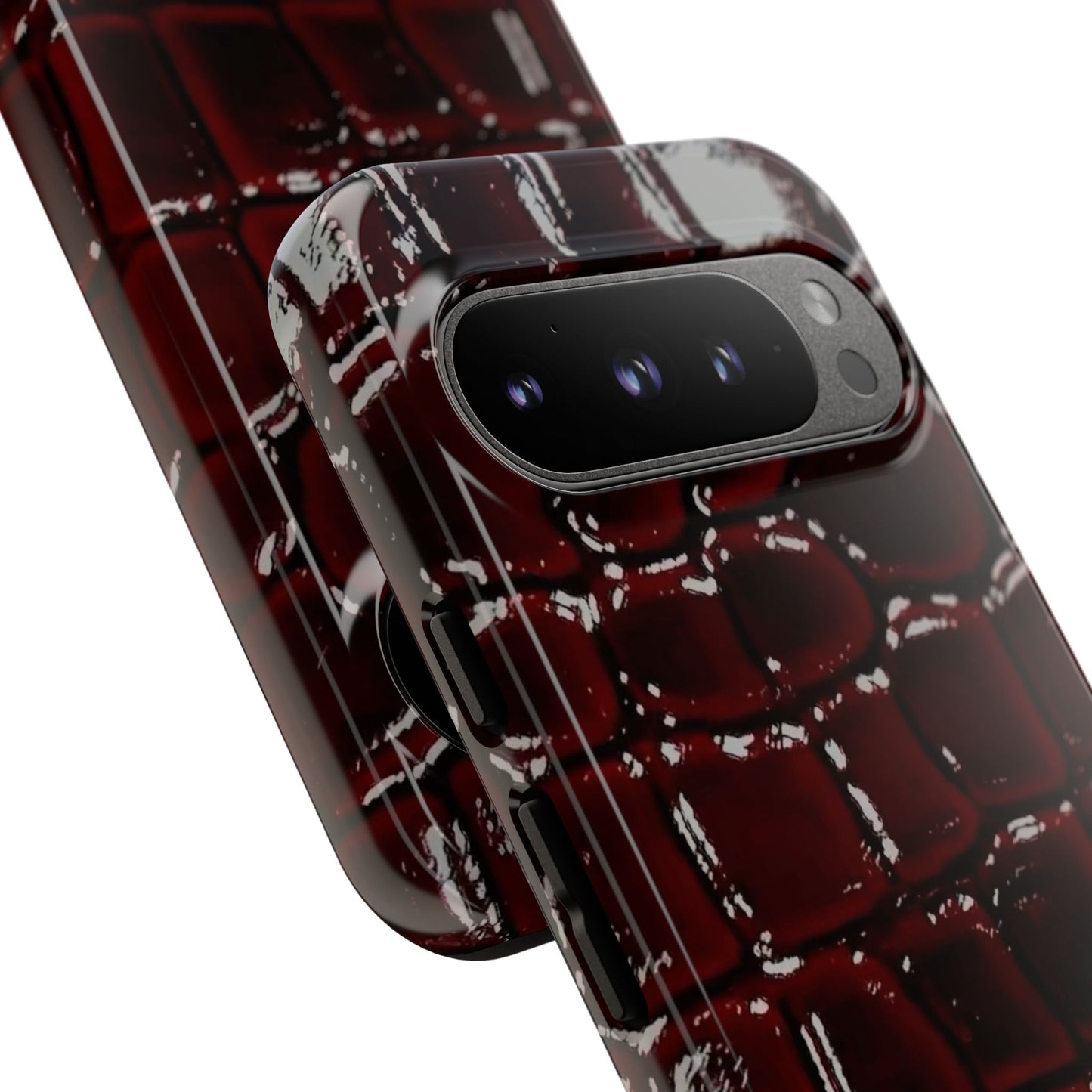 Croc Embossed Burgundy Tough Phone Case
