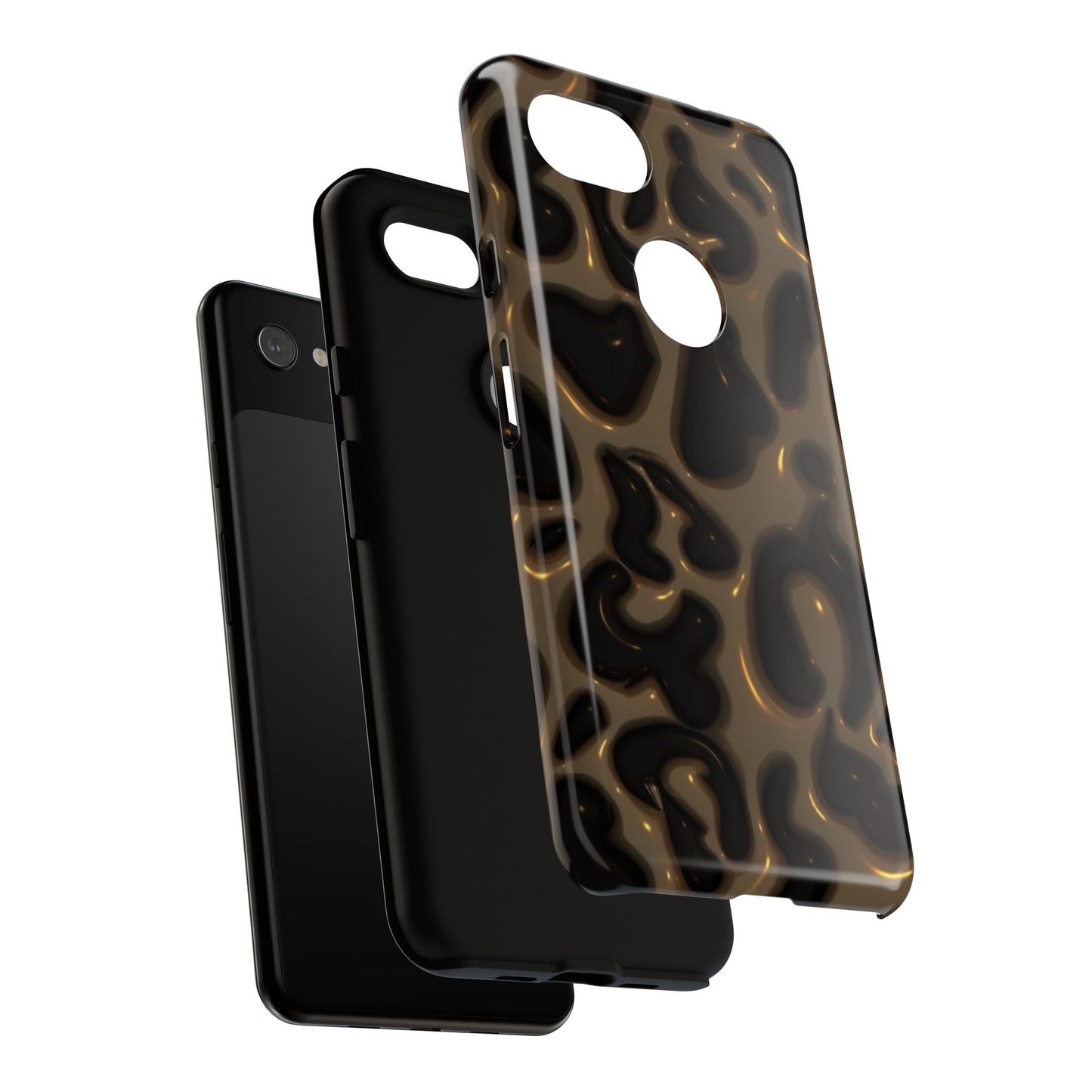 Leopard Gloss Tough Phone Case — Durable Protective iPhone Cover with Glossy Brown Animal Print