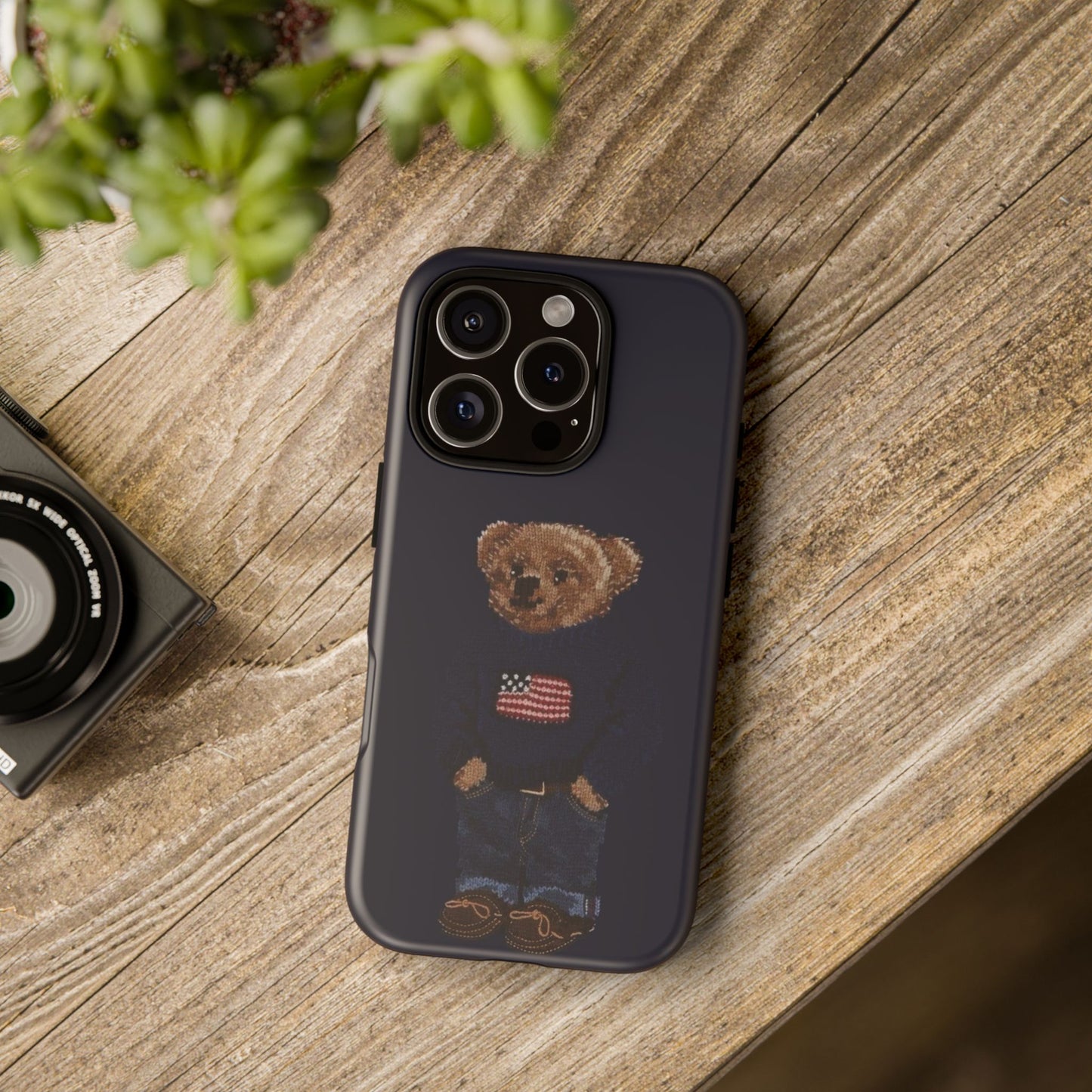 Patriotic Polo Bear Phone Case — Navy Protective Tough Case