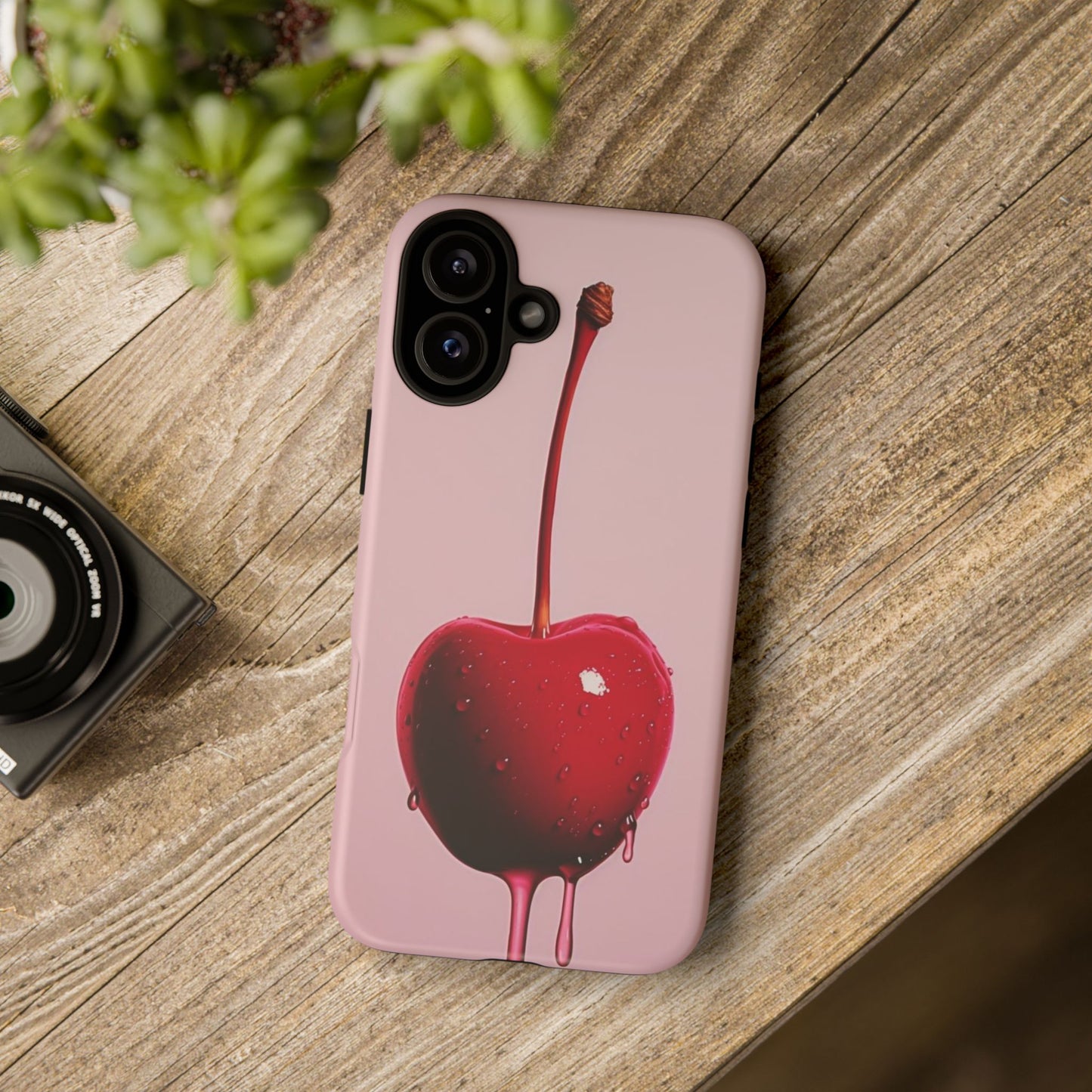 Cherry Drip Phone Case, Tough Phone Cover, Cute Cherry Accessory, Trendy Mobile Case, Kawaii Phone Case, Gift for Her