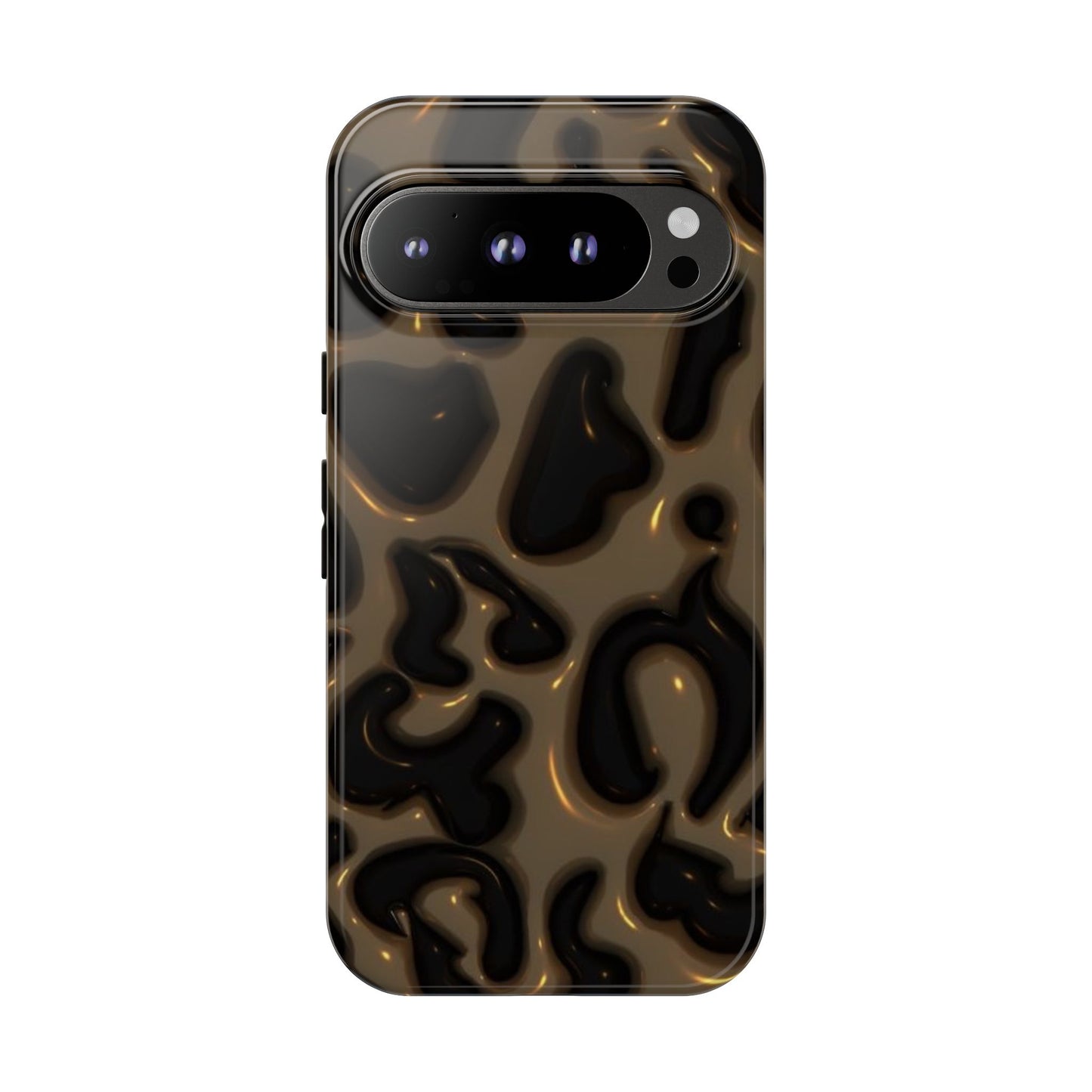 Leopard Gloss Tough Phone Case — Durable Protective iPhone Cover with Glossy Brown Animal Print