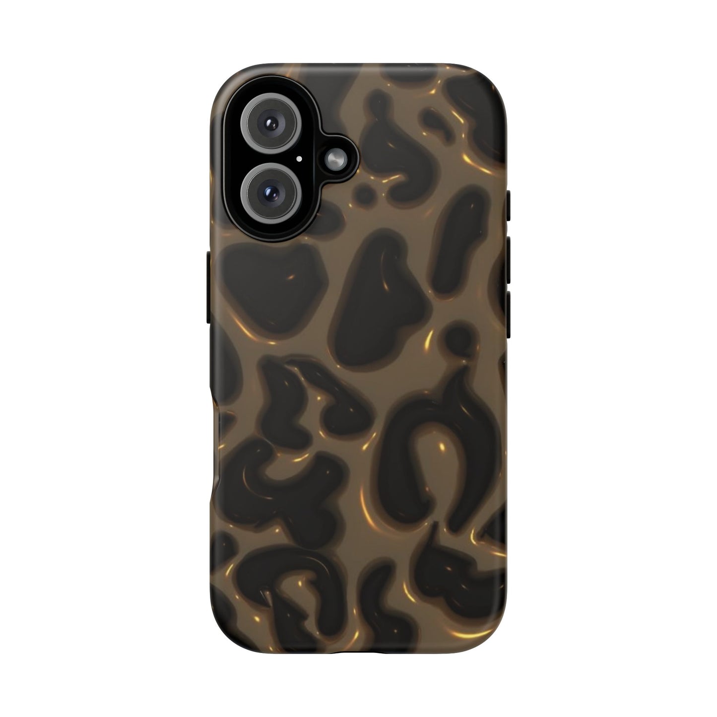 Leopard Gloss Tough Phone Case — Durable Protective iPhone Cover with Glossy Brown Animal Print