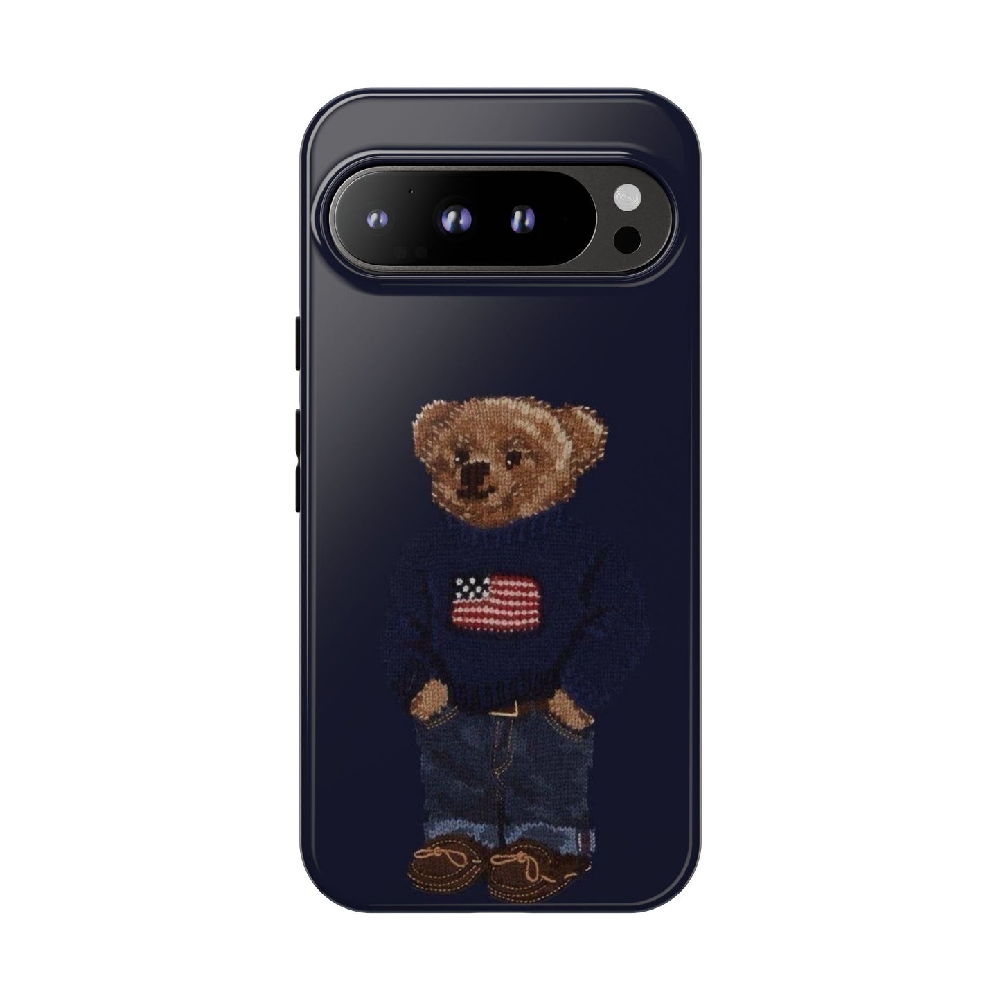 Patriotic Polo Bear Phone Case — Navy Protective Tough Case