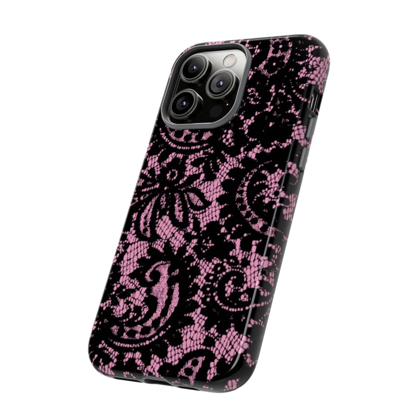 Phone Case — Pink Lace Floral Tough Protective Case