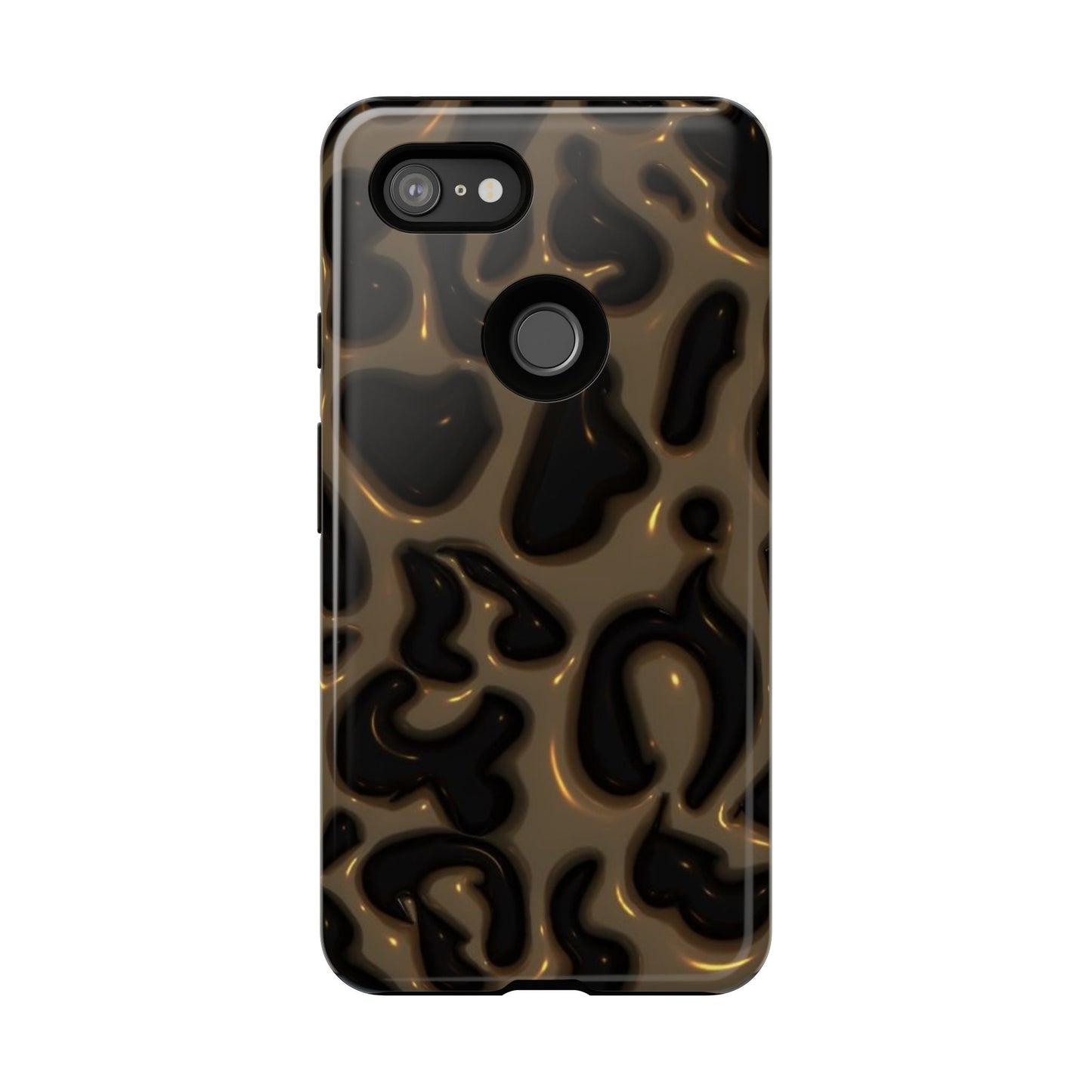 Leopard Gloss Tough Phone Case — Durable Protective iPhone Cover with Glossy Brown Animal Print