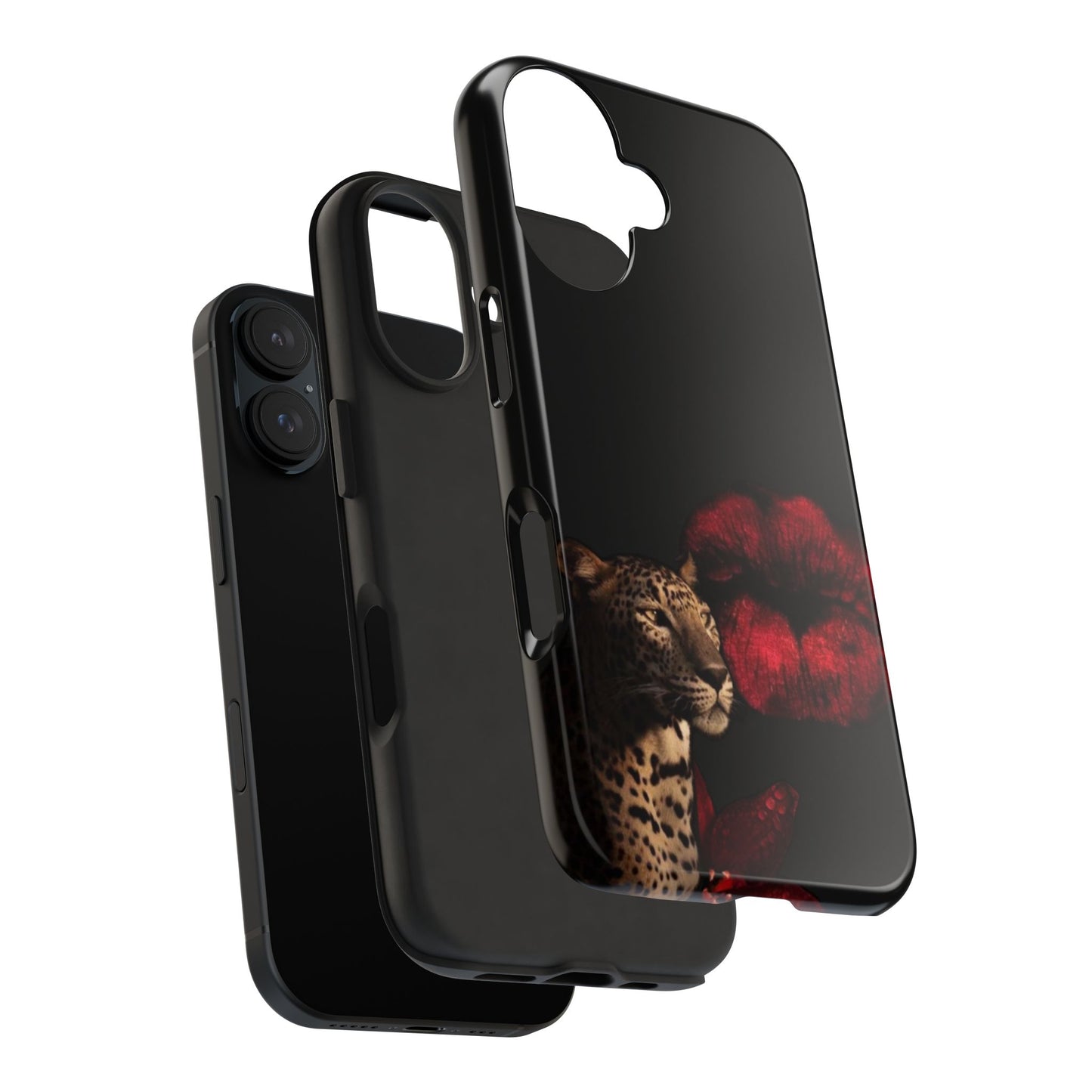 Wild Kiss Tough Phone Case - Stylish Leopard Design for Animal Lovers