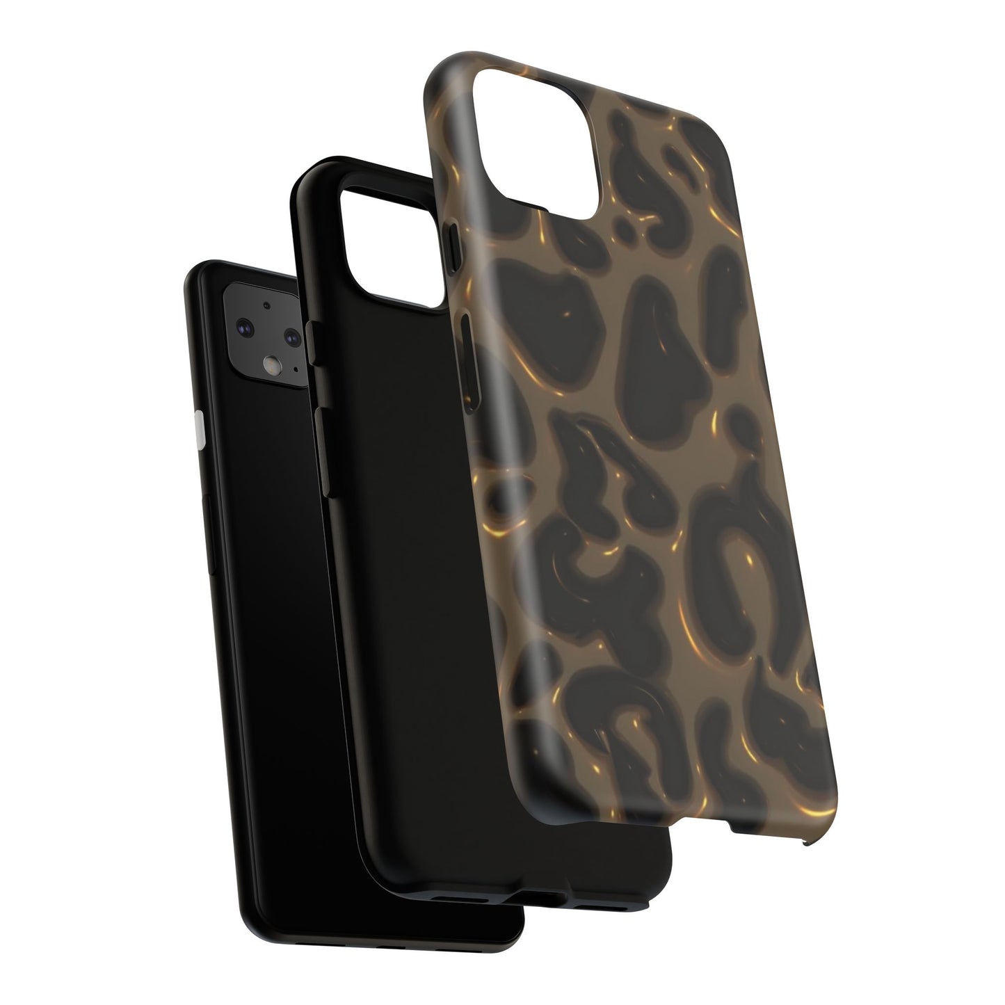 Leopard Gloss Tough Phone Case — Durable Protective iPhone Cover with Glossy Brown Animal Print