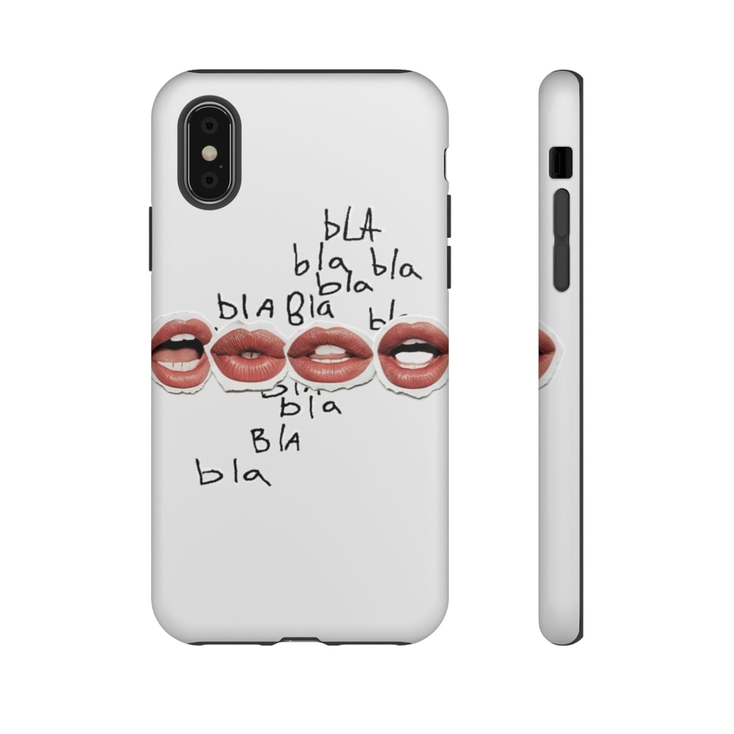 Playful Phone Case with Lips Design - Tough Cases