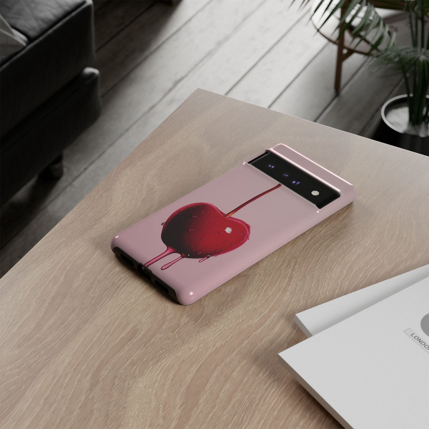 Cherry Drip Phone Case, Tough Phone Cover, Cute Cherry Accessory, Trendy Mobile Case, Kawaii Phone Case, Gift for Her