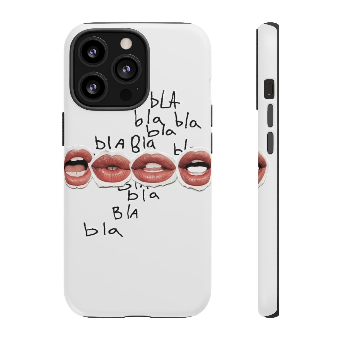 Playful Phone Case with Lips Design - Tough Cases