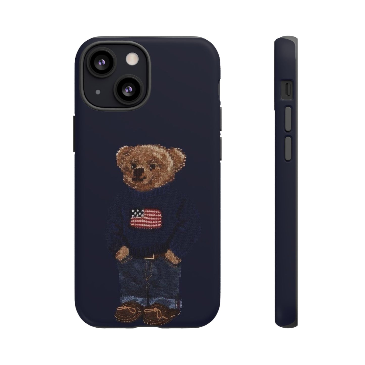 Patriotic Polo Bear Phone Case — Navy Protective Tough Case