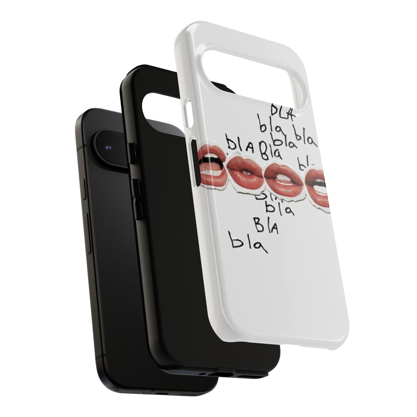 Playful Phone Case with Lips Design - Tough Cases