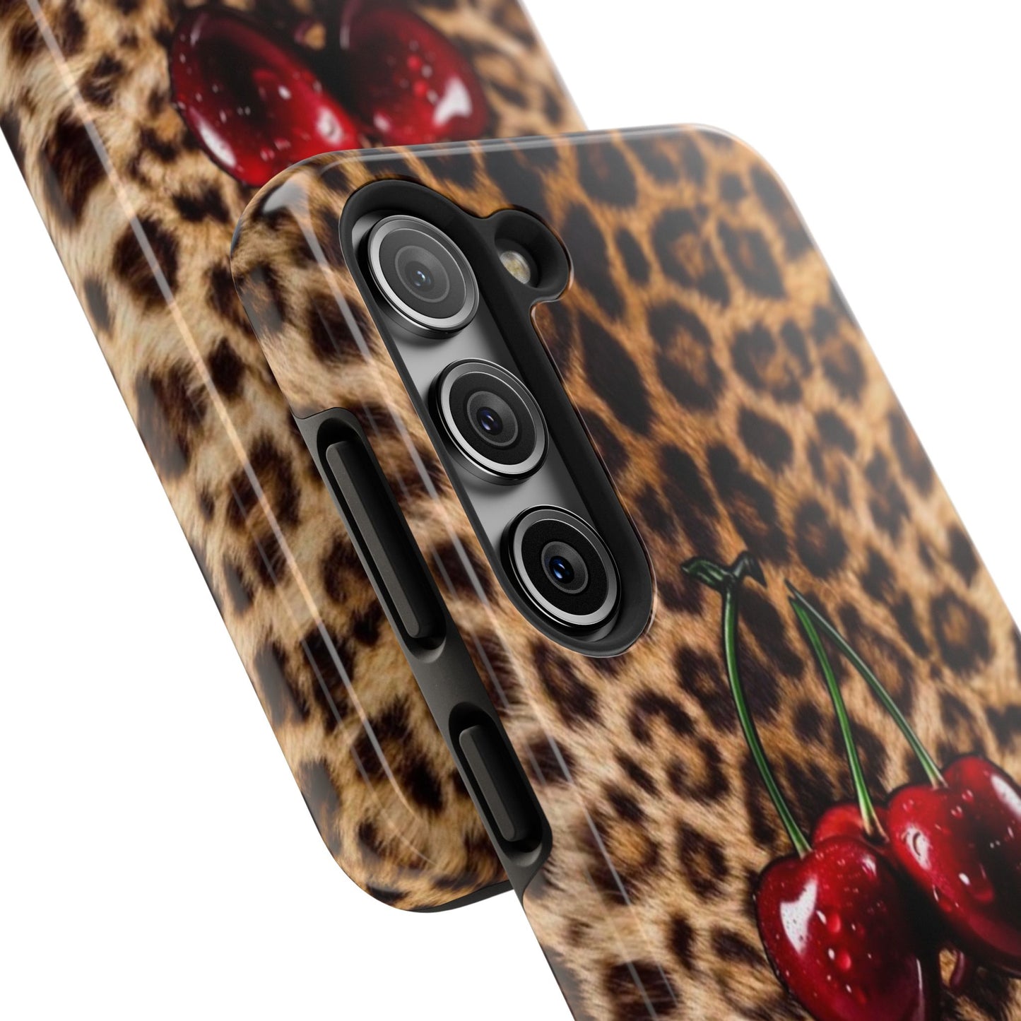Wild Cherry Leopard Tough Phone Case - Stylish and Durable Protection