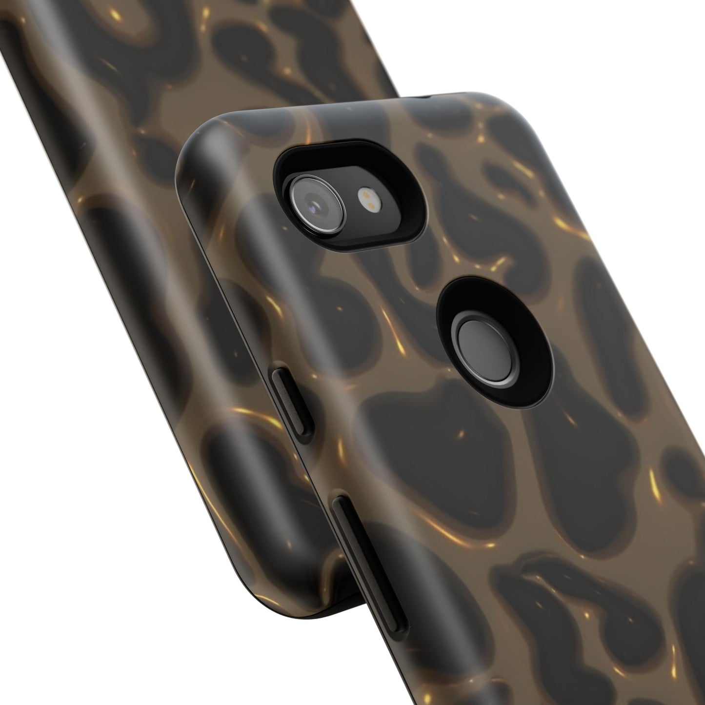 Leopard Gloss Tough Phone Case — Durable Protective iPhone Cover with Glossy Brown Animal Print