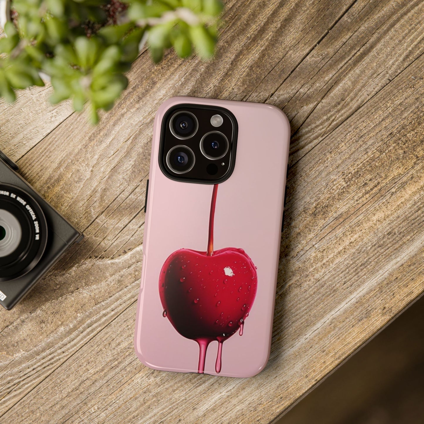 Cherry Drip Phone Case, Tough Phone Cover, Cute Cherry Accessory, Trendy Mobile Case, Kawaii Phone Case, Gift for Her