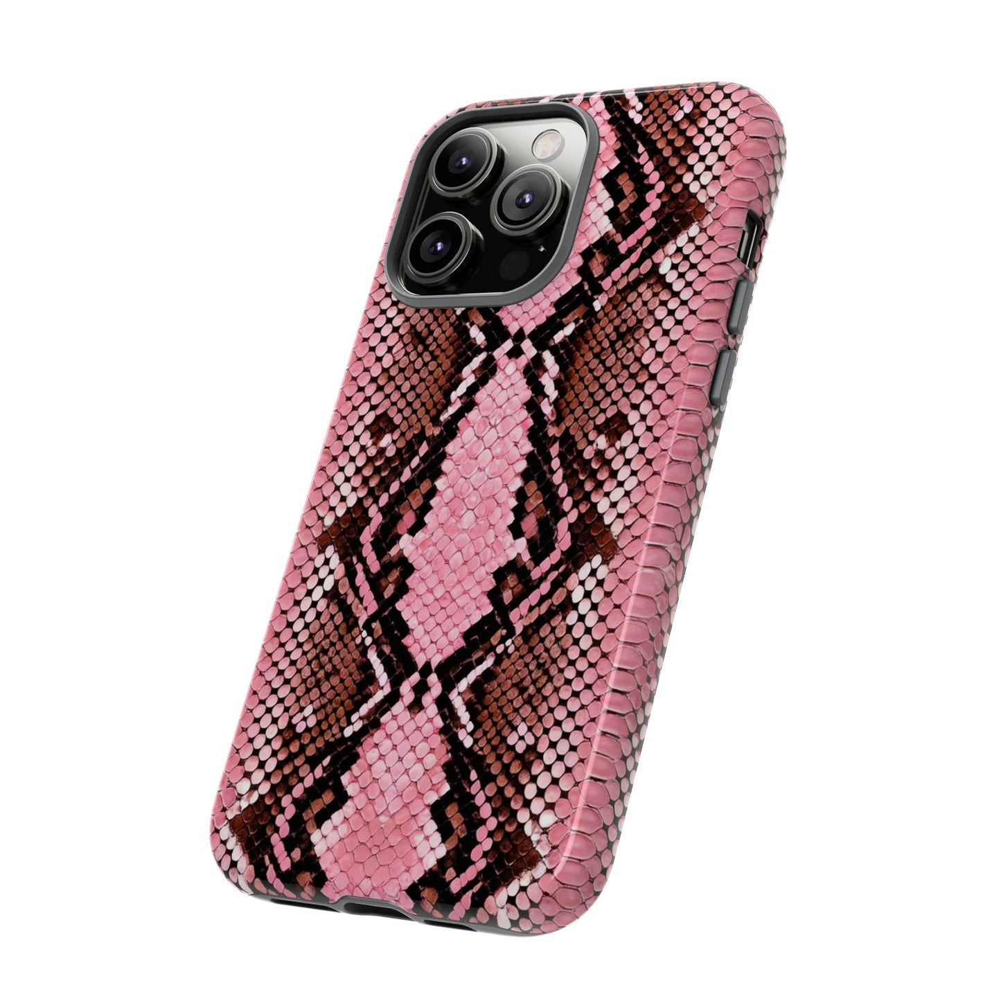 Pink Snake Skin Tough Phone Case — Protective Stylish iPhone Cover