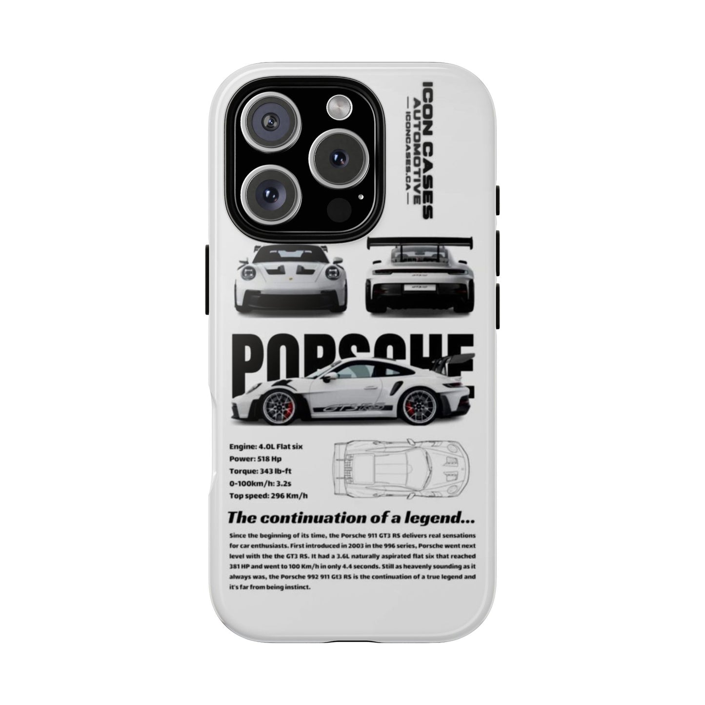 Porsche Phone Case, Tough Car Lover's Gift, Racing Enthusiast Accessory, Durable Auto Merchandise, Birthday Gift for Him