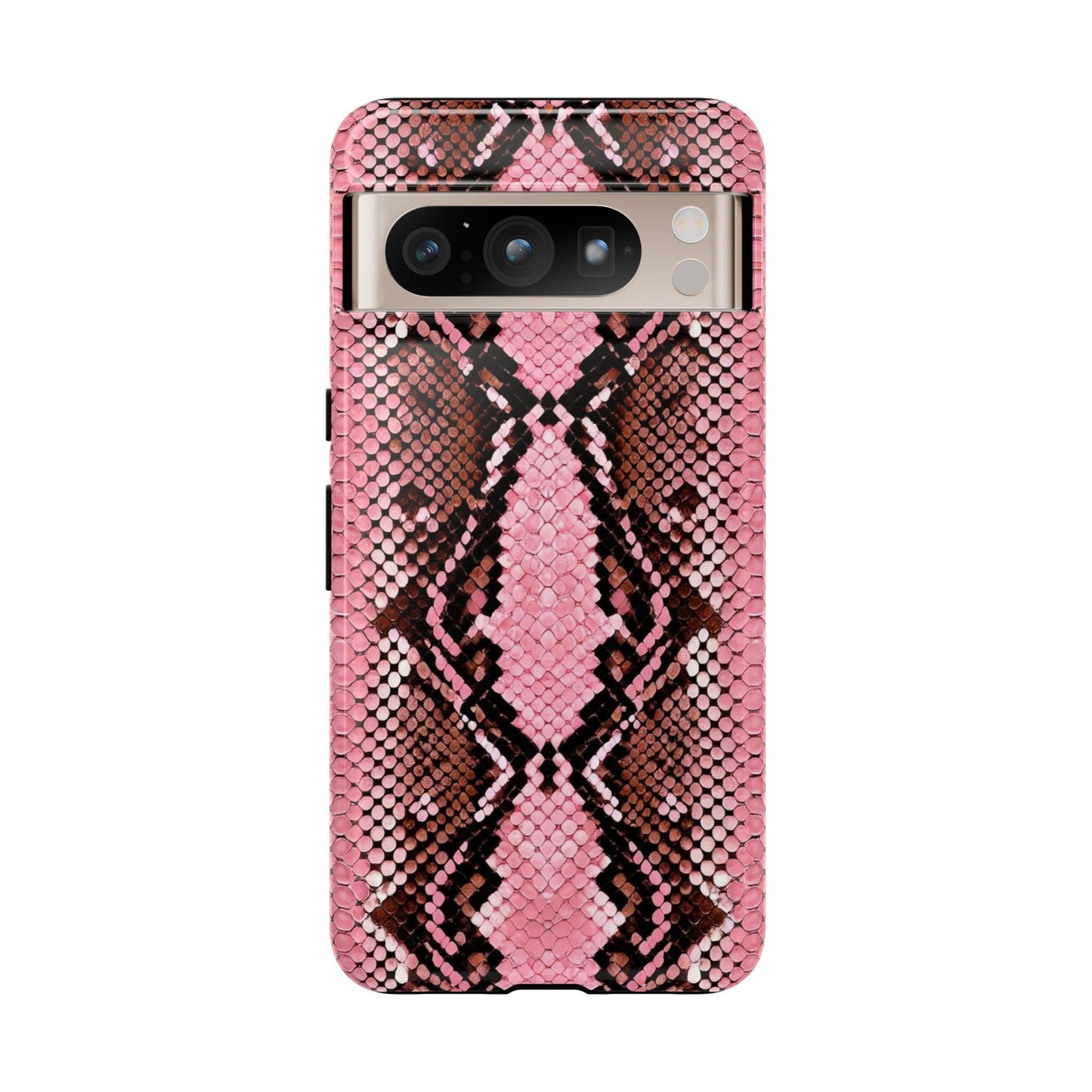 Pink Snake Skin Tough Phone Case — Protective Stylish iPhone Cover