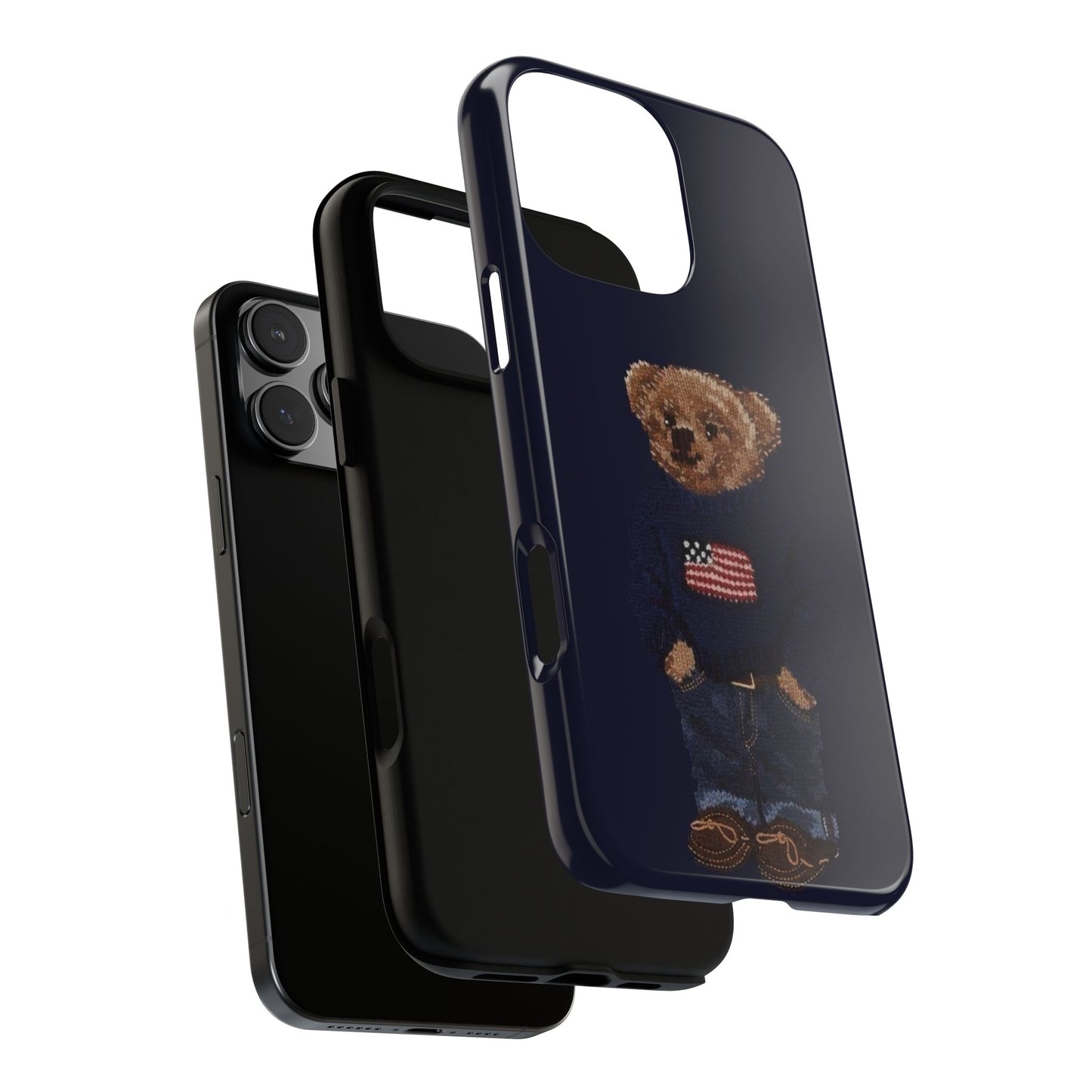 Patriotic Polo Bear Phone Case — Navy Protective Tough Case